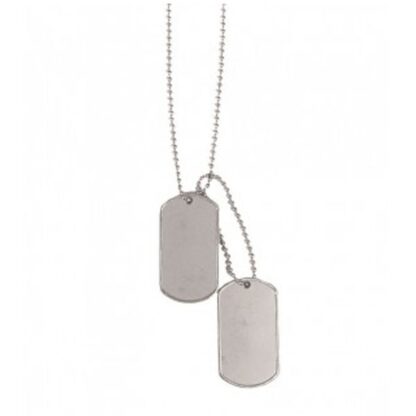 CHAPA IDENTIFICACION USA 2PCS PLATA