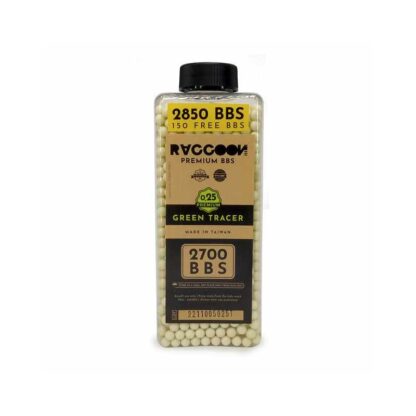 RACCOON PREMIUM BBS - 0.25G GREEN TRACER - 2850 BBS