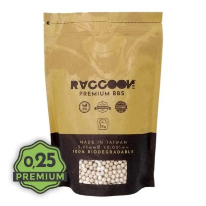 BOLAS BIO 0.25G RACCOON PREMIUM BBS 1KG BLANCAS