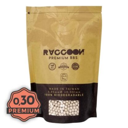 BOLAS BIO 0.30G RACCOON PREMIUM BBS 1KG BLANCAS