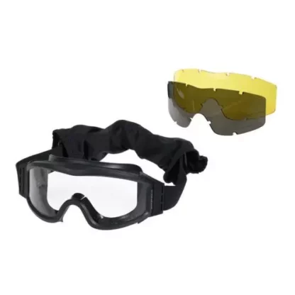 GAFAS PANTALLA DELTA TACTICS 3 LENTES ANTIVAHO NEGRAS