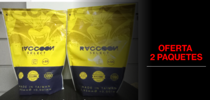 2 PAQUETES BBS 0.25 RACCOON SELECT 1 KG.