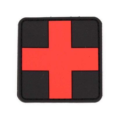 PARCHE IMMORTAL PVC MEDICO NEGRO-ROJO