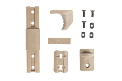 Kit de parada de mano Double Bell modular para riel MLOK Tan