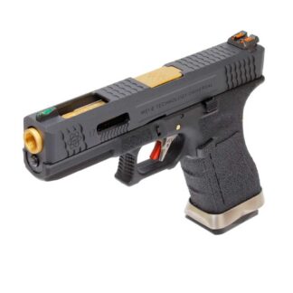 PISTOLA WE G17 CUSTOM-TG FULL METAL NEGRA-DORADA